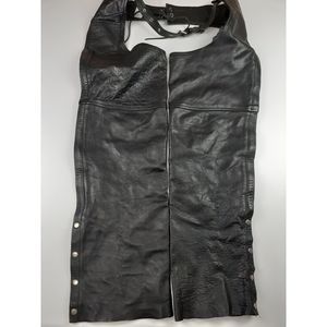 VTG DIAMOND LEATHER MOTORCYCLE CHAPS SZ XL